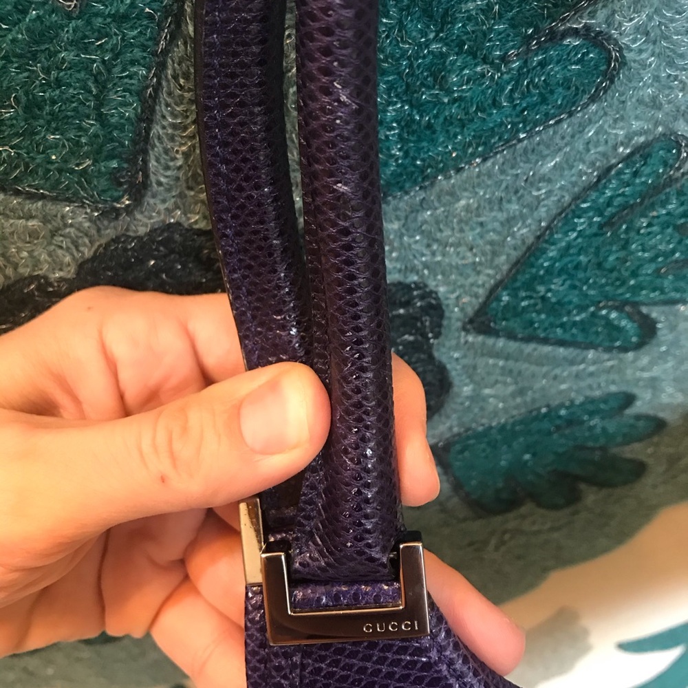 RARE Gucci Purple lizard leather Jackie O bag - Picture 5 of 8